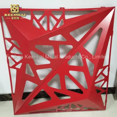 Baumaterial Rote Farbe Kundenspezifische lasergeschnittene dekorative Fassaden-Vorhangwandplatte Terrakotta-Platte Wandpaneele Außenverkleidung (CW